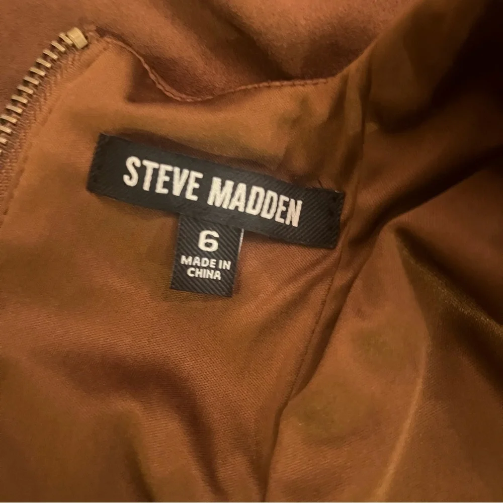Steve Madden Chocolate Faux Suede Brown Sleeveless Midi Dress